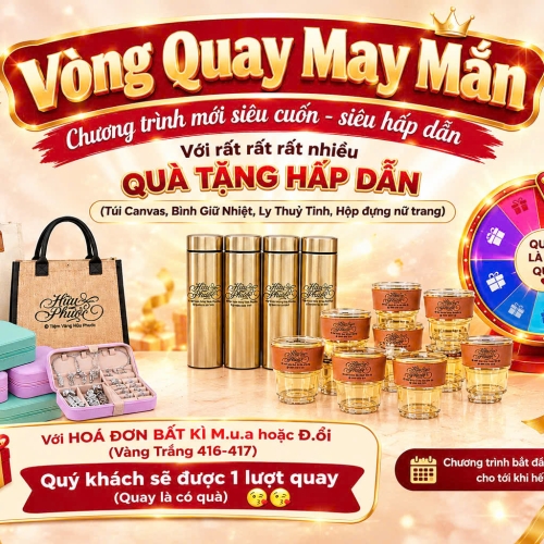 🎁 VÒNG QUAY MAY MẮN – QUAY LÀ CÓ QUÀ TẠI TIỆM VÀNG HỮU PHƯỚC BẾN TRE