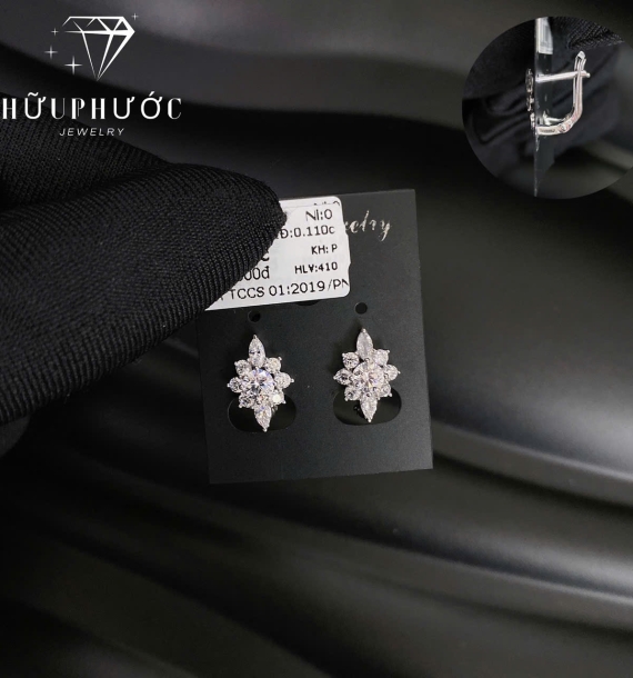 Bông Tai Vàng Trắng VT416 VT3