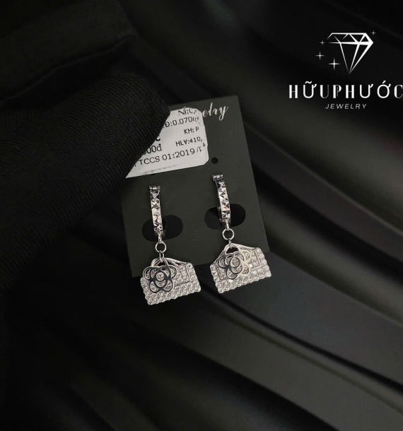 Bông Tai Vàng Trắng VT416 VT18